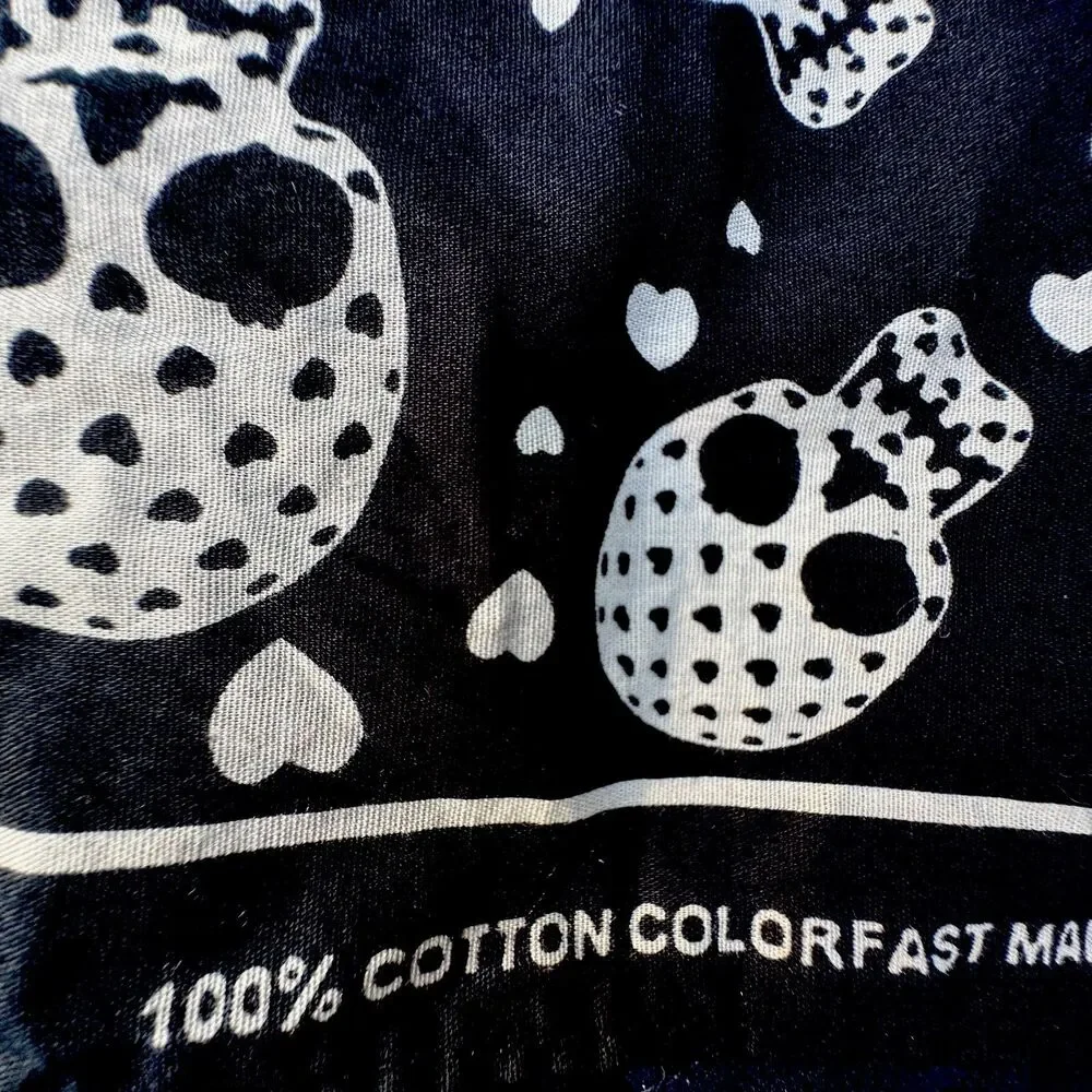 Skull Bandana 100% Cotton Fabric Gothic DIY Sewing Craft Punk Biker Halloween 21